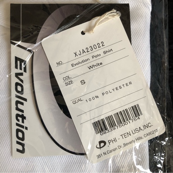 Phiten Evolution Zippered Polo Shirt Aqua Titanium Sport Technology - White NEW - Picture 2 of 6